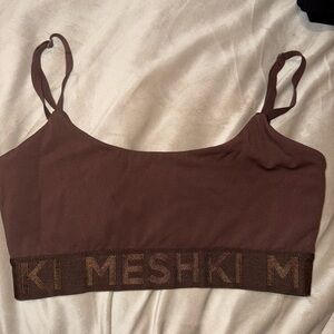 Meshki Brown Crop Top